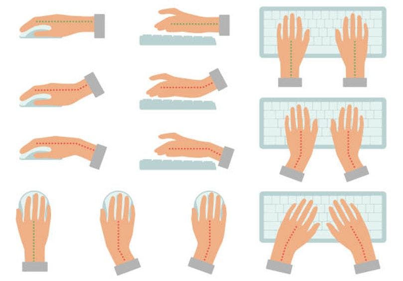 Typing practice hand position